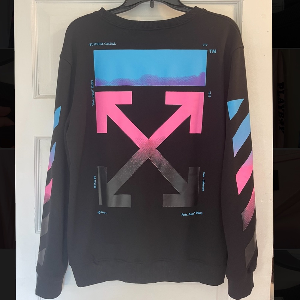 Off-White Black Diagonal Gradient Long Sleeve Tee